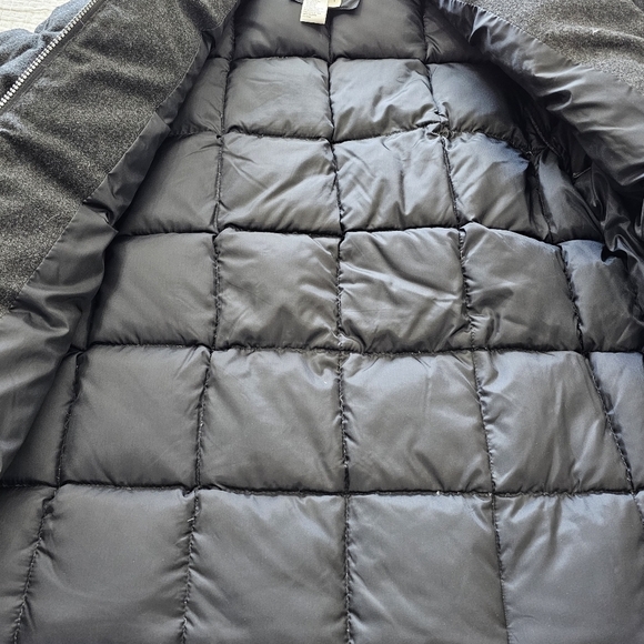 J. Jill Charcoal Gray Wool Blend Quilted Down Puffer Coat Size Small - Picture 6 of 8